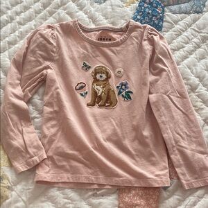 Mini Boden 5-6 Y Kids Pink Long Sleeve Shirt